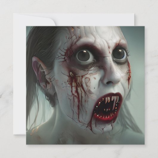 Enge Wandelende Zombie Halloween Kaart (Voorkant)