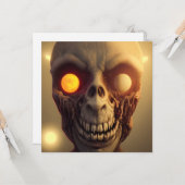 Enge Wandelende Zombie Halloween Kaart (Voorkant / Achterkant in situ)