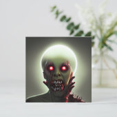 Enge Wandelende Zombie Halloween Kaart (Staand voorkant)