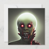 Enge Wandelende Zombie Halloween Kaart (Voorkant)