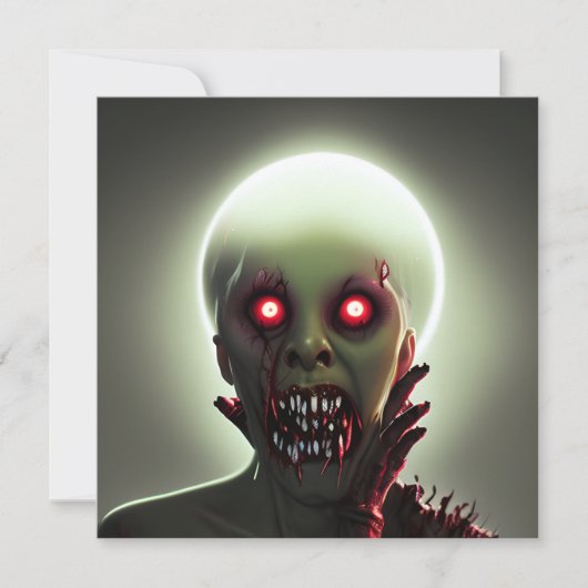 Enge Wandelende Zombie Halloween Kaart (Voorkant)