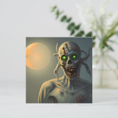 Enge Wandelende Zombie Halloween Kaart (Staand voorkant)