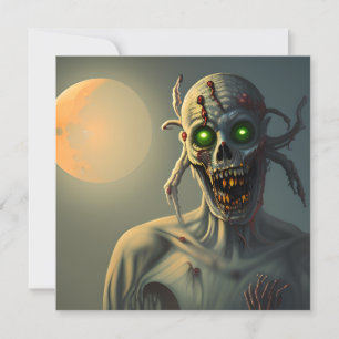 Enge Wandelende Zombie Halloween Kaart