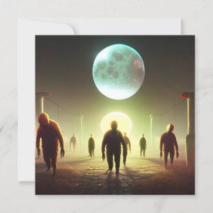 Enge Wandelende Zombie Halloween Kaart