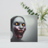 Enge Wandelende Zombie Halloween Kaart (Staand voorkant)