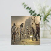 Enge Wandelende Zombie Halloween Kaart