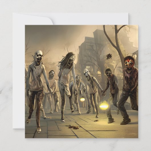 Enge Wandelende Zombie Halloween Kaart (Voorkant)