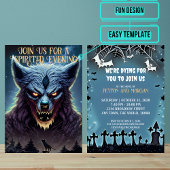 Enge weerwolf Halloween Party Kaart