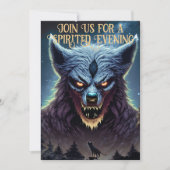 Enge weerwolf Halloween Party Kaart (Voorkant)