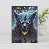 Enge weerwolf Halloween Party Kaart (Staand voorkant)
