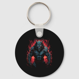 Enge weerwolf volle maan Halloween kostuum horror Sleutelhanger