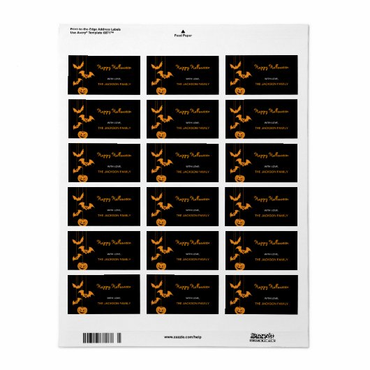 Enge Wezens Halloween Gift Labels (Full Sheet)