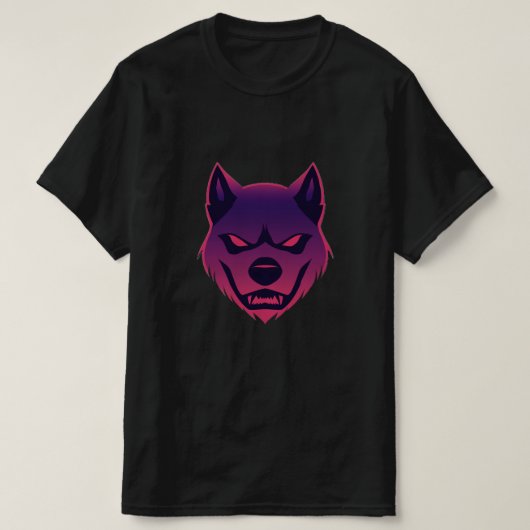 Enge Wolf: Neon T-shirt Kunst (Design voorkant)