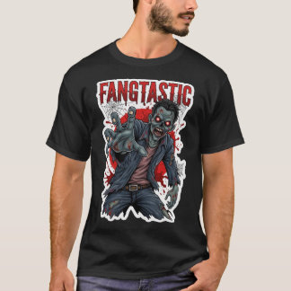 Enge zombie die reikt met gloeiende ogen t-shirt