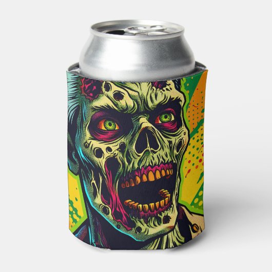 Enge Zombie Halloween Feest Blikjeskoeler (Blikje Voorkant)