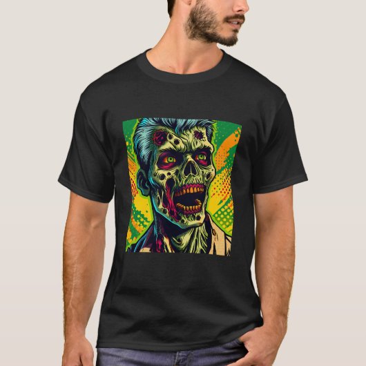Enge Zombie Halloween-feest T-shirt (Voorkant)