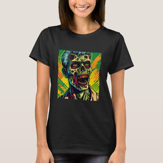 Enge Zombie Halloween Feest T-shirt (Voorkant)