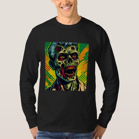 Enge Zombie Halloween Feest T-shirt (Voorkant)