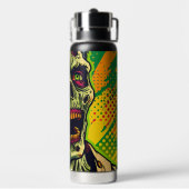 Enge Zombie Halloween Feest Waterfles (Achterkant)