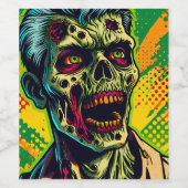 Enge Zombie Halloween Feest Wijn Etiket (Enkel label)