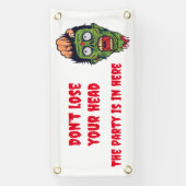 Enge zombie Halloween thema banner (Verticaal)