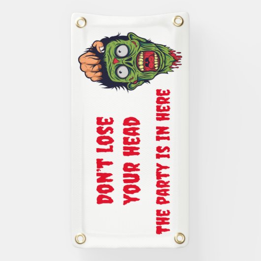 Enge zombie Halloween thema banner (Verticaal)