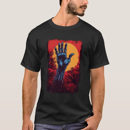 Enge Zombie Hand Zombiecore Skelet Hand Spooky T-shirt (Voorkant)