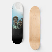 Enge Zombie Kerkhof Volle Maan Grappig Persoonlijk Skateboard (Voorkant)