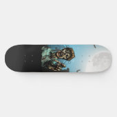 Enge Zombie Kerkhof Volle Maan Grappig Persoonlijk Skateboard (Horizontaal)