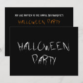 Enge zwart-wit Halloween feest Kaart (Voorkant / Achterkant)