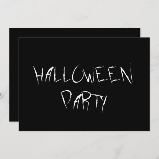 Enge zwart-wit Halloween feest Kaart (Voorkant / Achterkant)