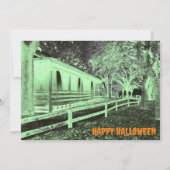 Enge zwarte en groene cabine Bossen Halloween Part Kaart (Voorkant)