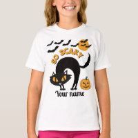 enge zwarte kat Custom name Halloween meisjes