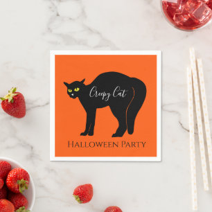 Enge Zwarte Kat Halloween Servet