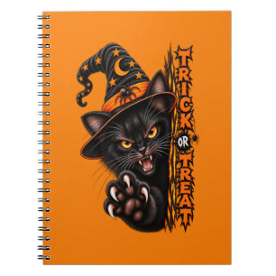 Enge Zwarte Kat Heks Trick or Treat Halloween Notitieboek