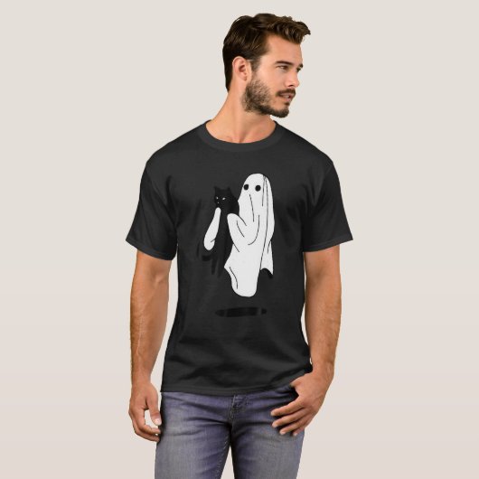  enge zwarte kat spook halloween kostuum me t-shirt (Voorkant volledig)