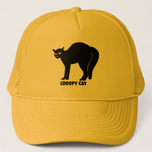 Enge Zwarte Kat Trucker Pet (Voorkant)