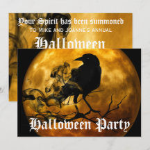 Enge Zwarte Raaf Volle Maan Halloween Feest