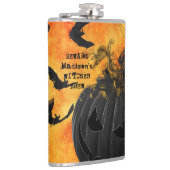 Enge zwarte vleermuizen Jack O Lantern Witches Bre Heupfles (Rechts)