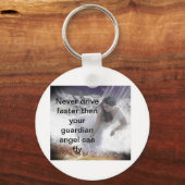 engel2, rijd nooit sneller dan je voogd... sleutelhanger (Voorkant)
