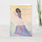 Engel, 5" x 7" Gevouwen Kerst Wenskaart Kaart (Voorkant)