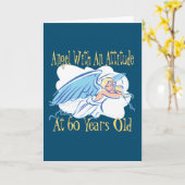 Engel 60e verjaardag kaart (Gele Bloem)