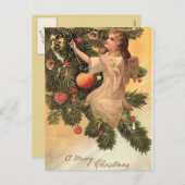 Engel aan de kerstboom feestdagenkaart (Voorkant / Achterkant)