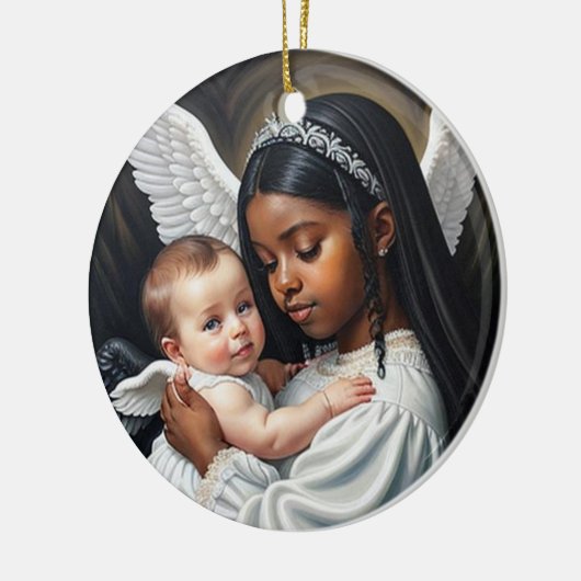 Engel Baby Keramisch Ornament (Links)