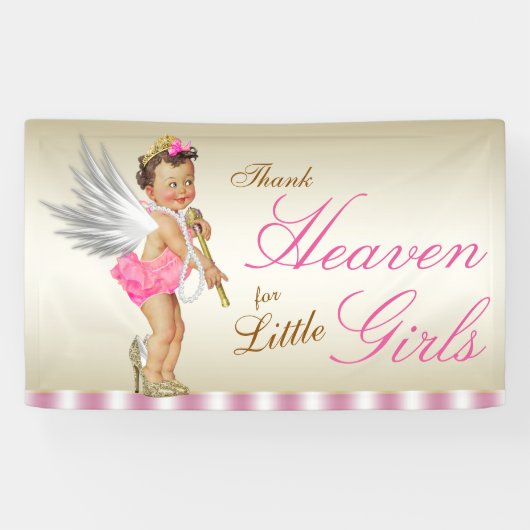 Engel Baby Meisje Baby Shower Spandoek (Horizontaal)