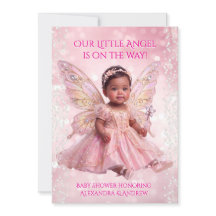 Engel Baby Shower Roze Gouden Feeënvleugels Etnisc