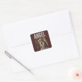 Engel Beeld Kiss-Cut Vinyl Decal Vierkante Sticker (Envelop)