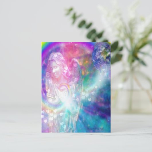 engel bidden wereldvrede mooie Waterverf Briefkaart (Staand voorkant)