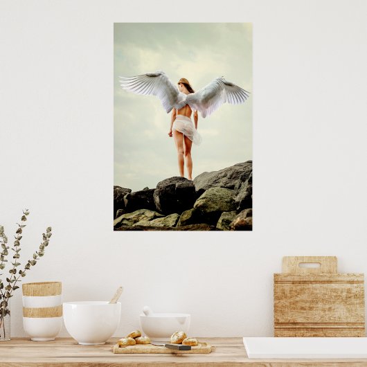 Engel bij de Beach Poster (Keuken)