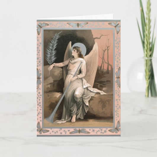 Engel bij het graf Pasen kerstkaart Feestdagen Kaart (Voorkant)